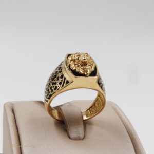 انگشتر طلا مردانه طرح شیر کد R21