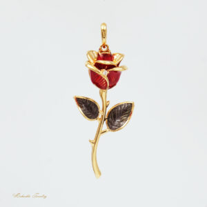 آویز طلا طرح گل رز کد N14