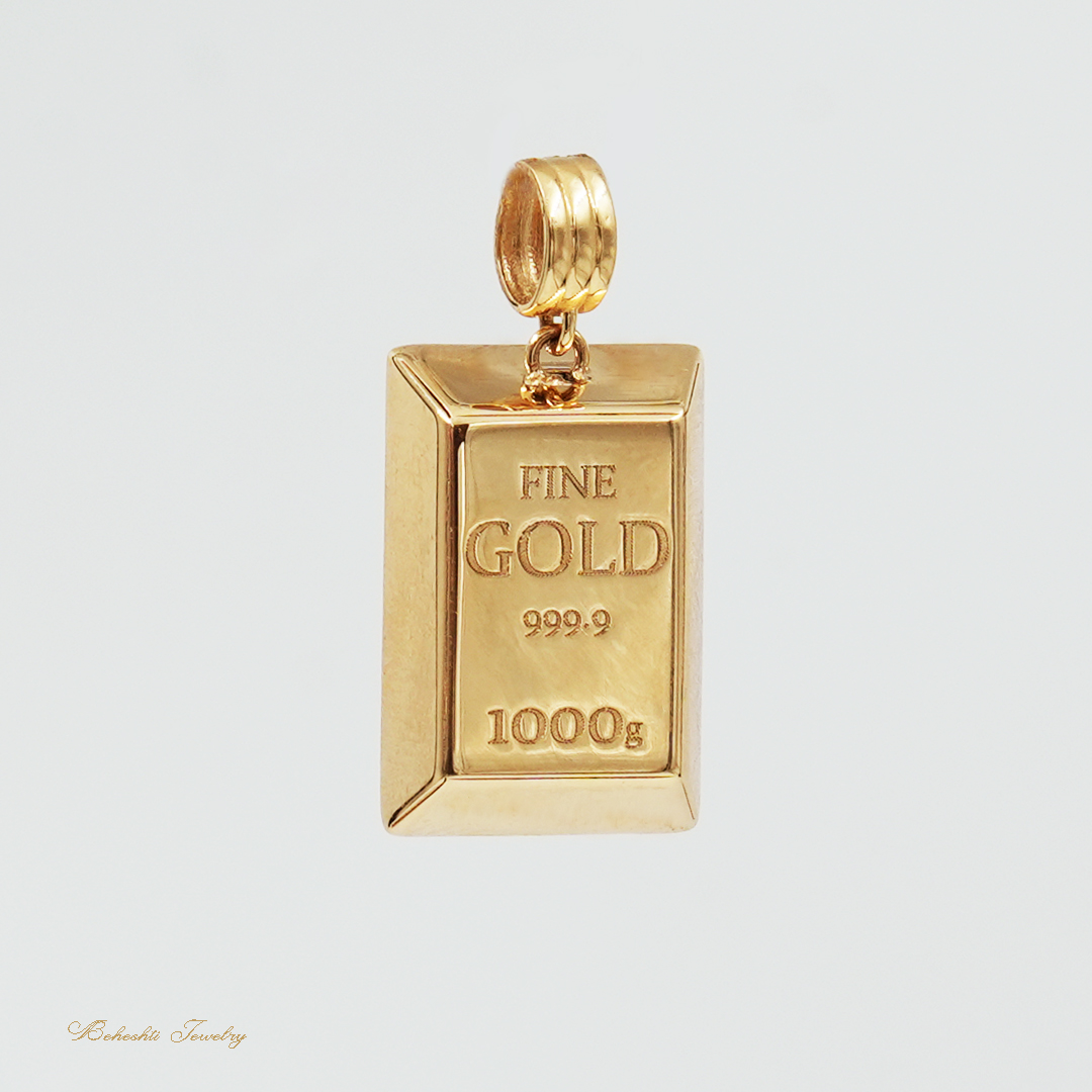 آویز طلا طرح شمش کد N17