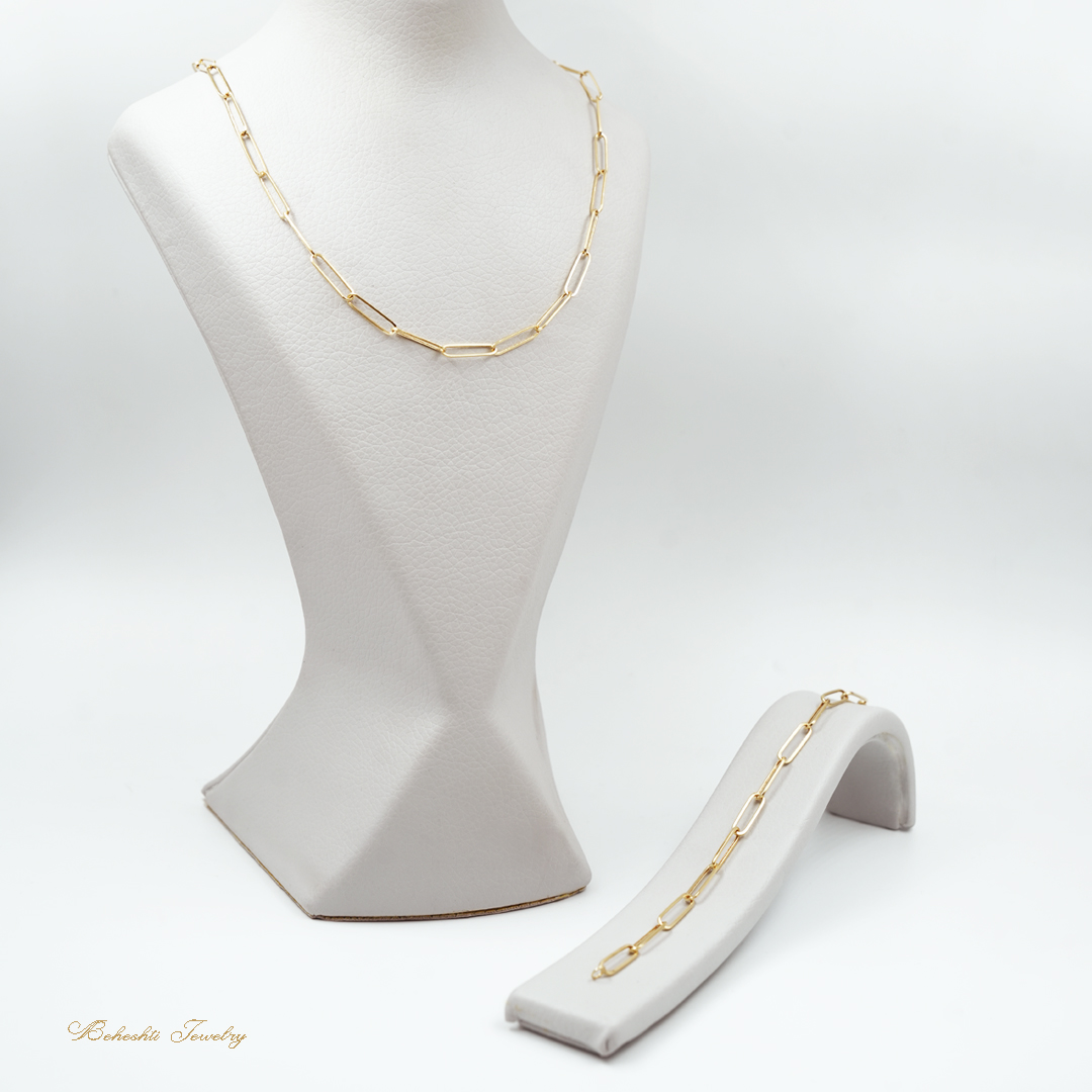 نیم ست طلا طرح زنجیر کد S16