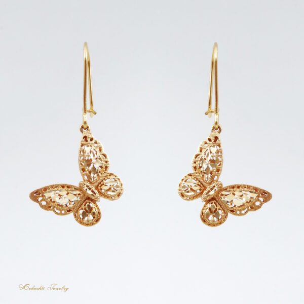 گوشواره طلا طرح پروانه کد E18